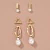 Simple and versatile geometric stud earrings set INS wind versatile daily set stud earrings
