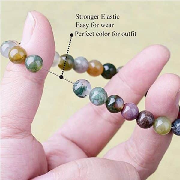 8mm Natural Agate Bracelet String Beads