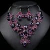 Diamond-Set Alloy Drop-Shaped Exaggerated Jewelry Necklace