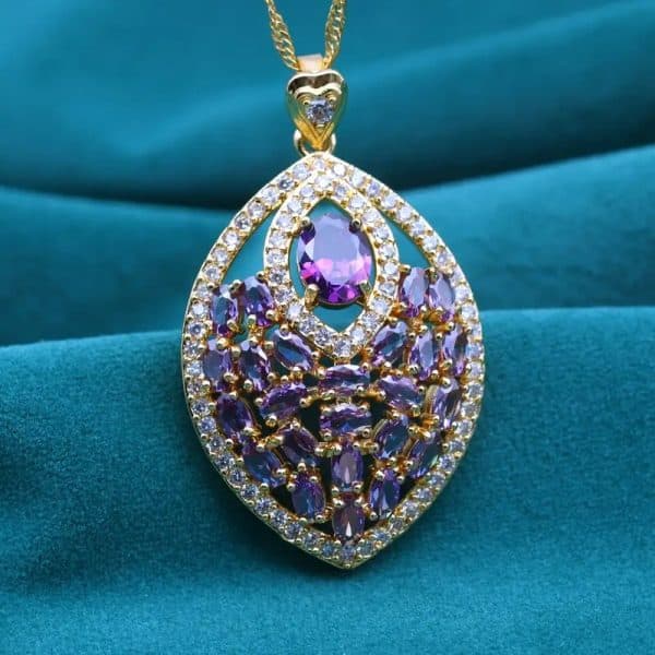Creative Design Color Zircon Pendant Necklace