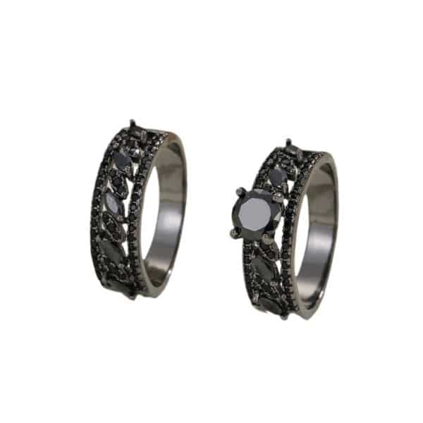 Copper Inlaid Zircon Ear Of Rice Advanced Couple Ring