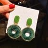 Chunky Braided Round Exaggerated Drop Earrings