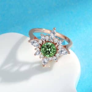 18K Gold Plating Beautiful Diamond Flower Ring