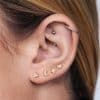 Flower Diamond-encrusted Overlay Wear Stacked Earrings Set Studs Ear Clips