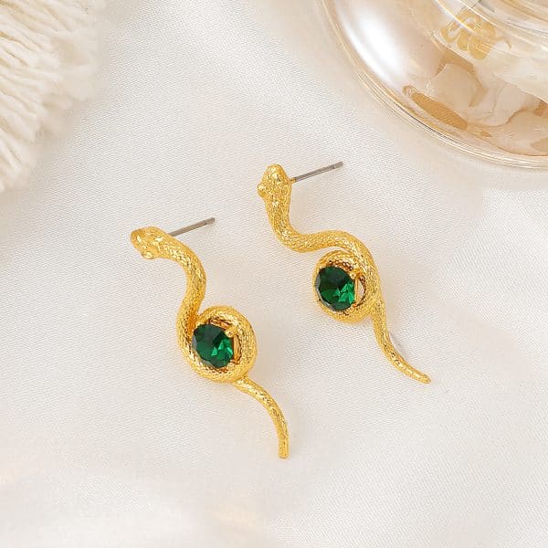 Women's Temperamental Vintage Diamond-set Snake Earrings