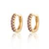 European And American Ins Round Micro-set Color Zircon Ear Buckle