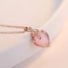 Women's Heart-shaped Pink Crystal Synthetic Pendant Necklace