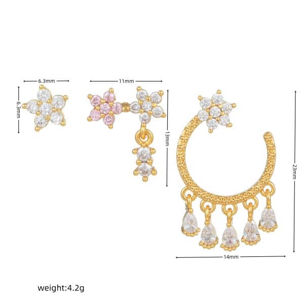 Trendy Earrings Set Zircon Temperament