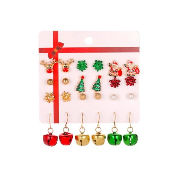 New Holiday Set Earrings Santa Dripping