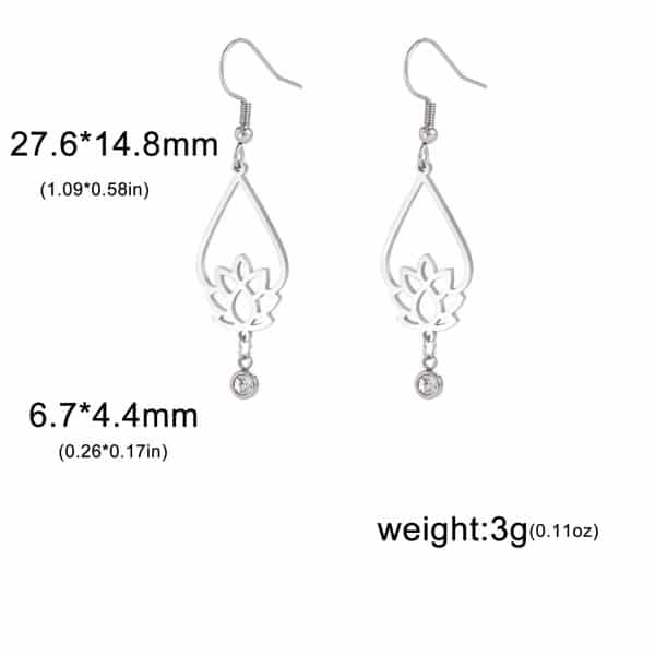 Vintage Water Drop Lotus Women's Earrings