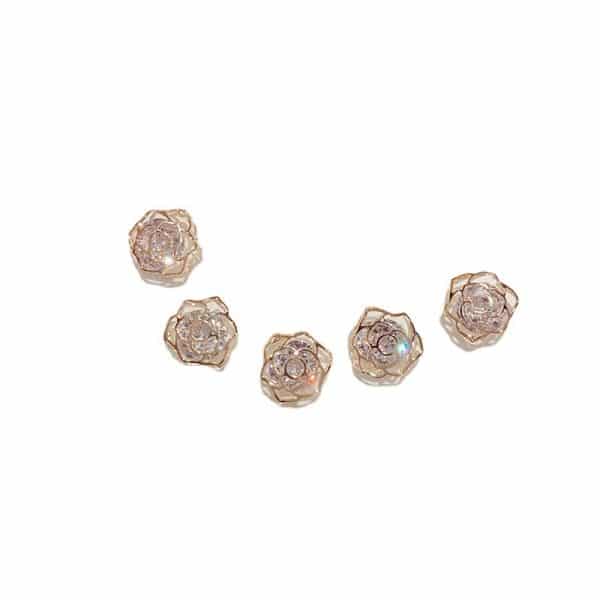 Sterling Silver Needle Zircon Rose Three-piece Set Ear Studs One Card Three Pairs