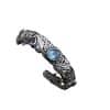 Vintage Distressed Cutout Carvings Flower Basket Topaz Bracelet