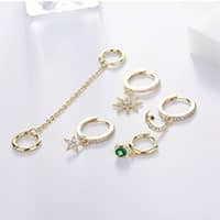 Moon Star Set Ear Clip Earrings