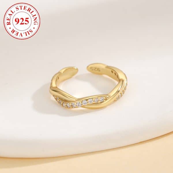 Fashion And Fully-jewelled Wave Cross Women's Open Toe Ring