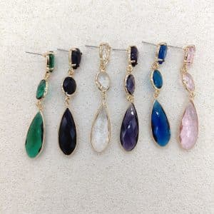 Drop-shaped Crystal Glass Jewelry Long Earrings