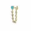 S925 Silver Needle Tassel Set With Diamond Heart Love Drops Glue Earrings Ornaments