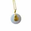 Simple Female White Stone Pendant Necklace