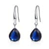 Zircon Water Drop Earrings Women's Simple Royal Blue