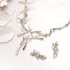 Creative Exaggerated Jewelry Two-color Cross Necklace Earrings Two-piece Set