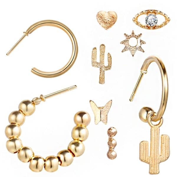 Hot Sale Alloy Fishtail Pineapple Fruit Earring Set