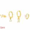 Geometric Horse Eye Flower Zircon Temperament Stacked Ear Accessories Set