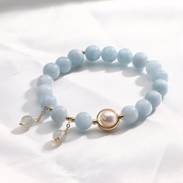 Aquamarine Freshwater Pearl Bracelet For Women