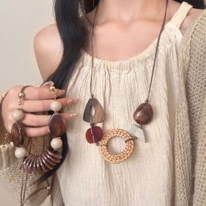 Long Shaped Original Hand-woven Pendant Necklace