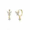 S925 Silver Needle Set Zircon Butterfly Earrings