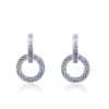 Women's Temperament Wild Silver Needle Inlaid Zircon Circle Earrings