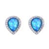 Drop Shape Blue Opal Opal Stud Earrings Cute Girl Drop-shaped Earrings