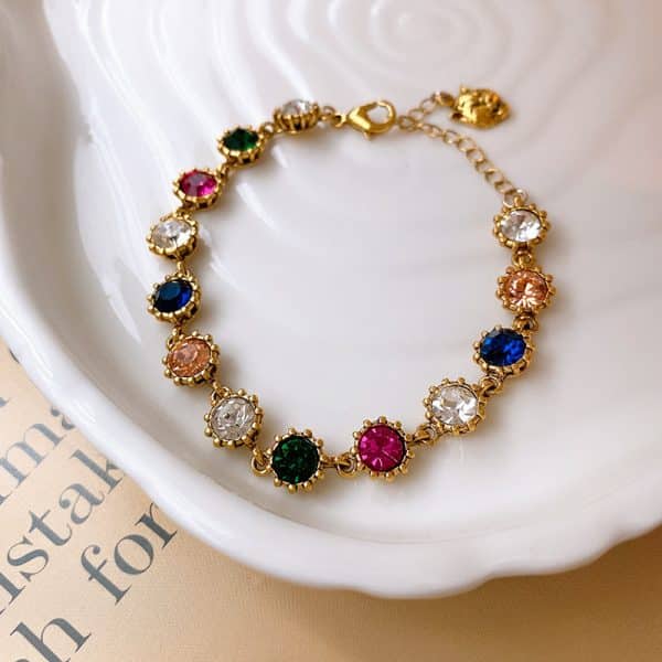 Zircon Micro Inlaid Bracelet Light Luxury Retro Temperament