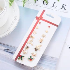 Christmas Earring Set Christmas Snowflake Old Man Bell Ornament