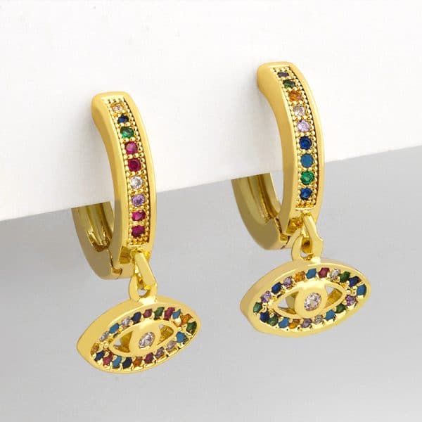 New Fashion Brass Micro Set Zircon Earrings