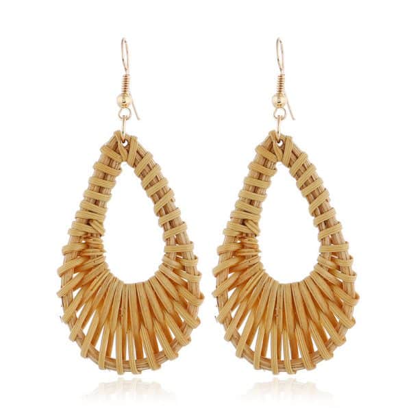 Woven Simple Personality Rattan Drop Earrings