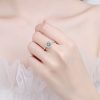 925 Silver Edge Micro-inlaid Ring Moissanite Ring