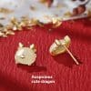 Auspicious Cute Dragon Zodiac Necklace Female Hetian Jade Bracelet Ear Studs