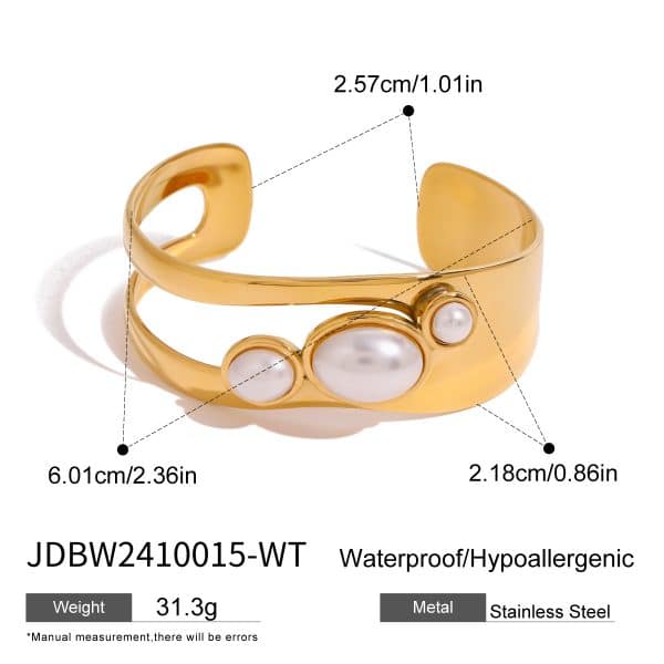 Natural Stone Open Bracelet Titanium Steel Hand Jewelry