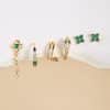 High-end Summer New Green Zircon Earrings Set