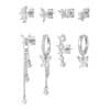 Elegant Butterfly Chain Tassel Zircon Ear Bone Stud Eight-piece Set
