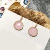 Color Stone Crystal Triangle Eight Color Stone Earrings Copper Micro Inlay