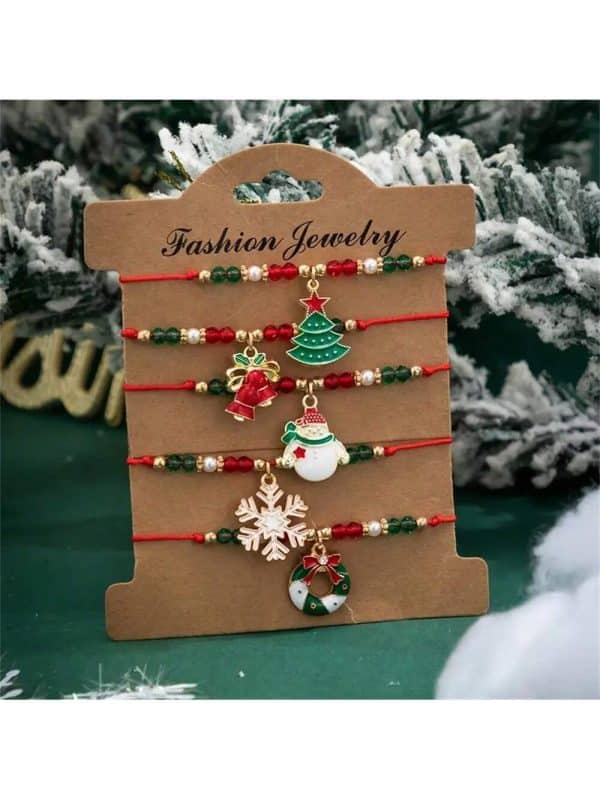 Christmas 6-pack Cute Elk Polymer Clay Bracelet Bracelet Suit
