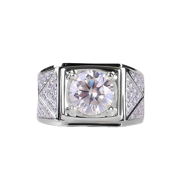 Triangle Diamond-studded Ring Gold Two-tone Elegant Three-dimensional Ring
