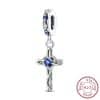 925 Sterling Silver Charm Vintage Cross Celtic Knot Crystal XINGX Bead Pendant
