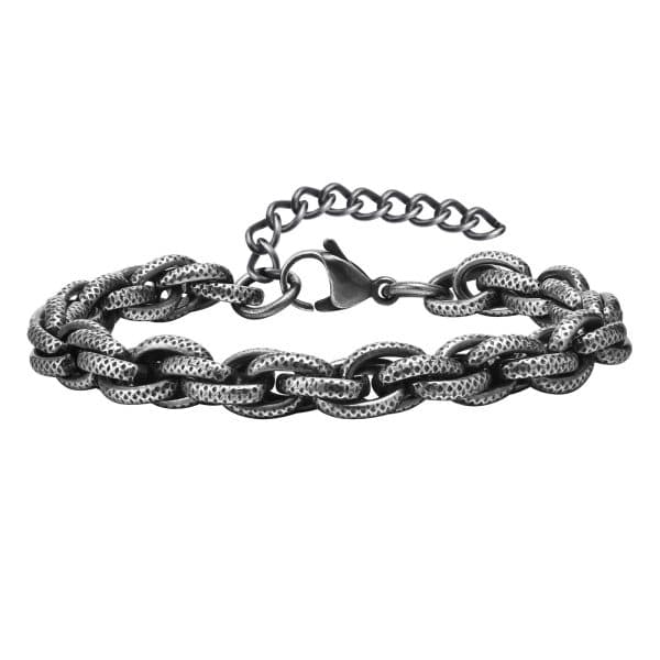 Twist Bracelet Vintage Old Made Male Gray Ornament
