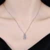 Female Geometric Three-Life Stone Pendant Zircon Inlaid