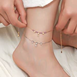 Zircon Small Titanium Steel Anklet Women