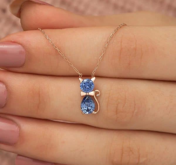 Sweet Fashion Fashionmonger Adorable Pet Kitty Gem Pendant Clavicle Chain