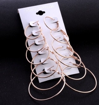 Rock exaggerated multi-size ear ring earrings set personality earrings combination earrings