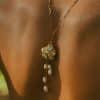 Female Flower Pendant Freshwater Pearl Necklace