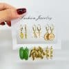 Butterfly Pearl Earring Set Combination Fashion